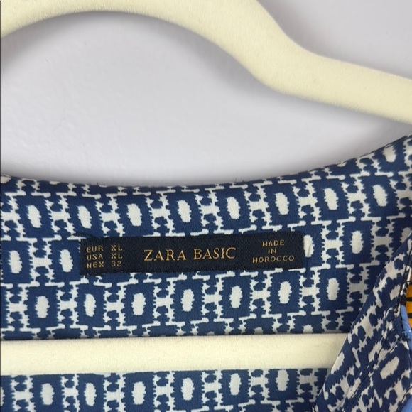 Zara Geometric Print Women's Tunic Dress with Pockets Size XL - Picture 3 of 12